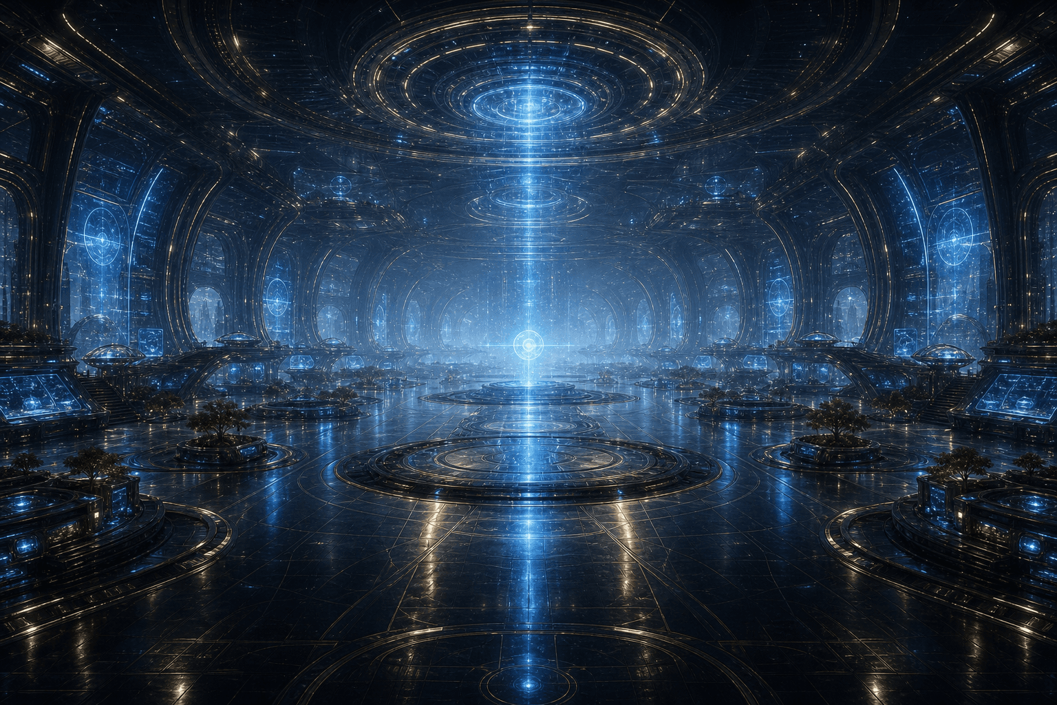 Innovation Core interior with blue light